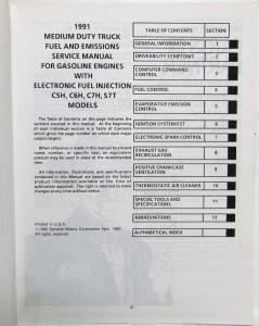 1991 GMC/Chevy TopKick/Kodiak/Medium-Duty Fuel and Emissions Service Manual
