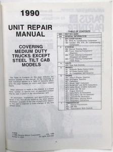 1990 GMC/Chevrolet Medium-Duty Truck Unit Repair Service Shop Manual