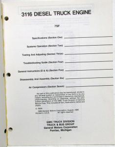 1990 GMC/Chevrolet Medium-Duty Truck Diesel Engine Service Repair Manual CAT