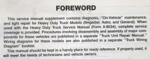 1986 GMC Heavy Duty Trucks Service Shop Manual Supplement