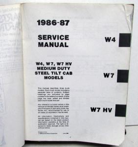 1986-1987 GMC Medium Duty Trucks Service Shop Repair Manual Forward Models