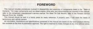 1985 GMC Medium/Heavy Duty Truck Unit Repair Service Manual Exc Steel Tilt Cab