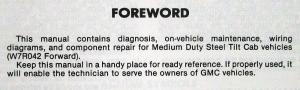 1984 GMC Forward Service Shop Repair Manual