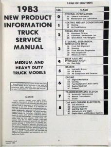 1983 GMC Medium and Heavy Duty Truck New Product Information Service Manual