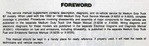 1993 GMC Medium Duty Truck Service Manual Supplement B7 Cowl School Bus Chassis