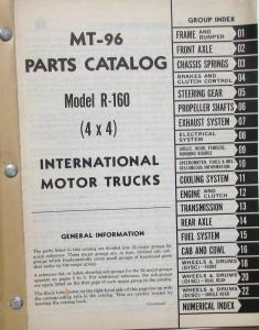 1949 1950 1951 1952 International Trucks R-160 4X4 Parts Book
