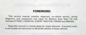1992 Isuzu GMC Chevy Truck Forward Tiltmaster Service Manual