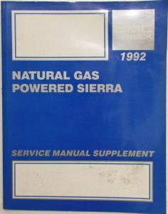 1992 GMC Sierra Natural Gas Powered Service Shop Repair Manual Supplement