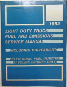 1992 GMC Lt Duty Truck Fuel and Emissions Service Manual Driveability - EFI Gas