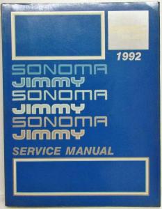 1992 GMC Sonoma and Jimmy Service Shop Repair Manual