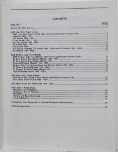 1993 GMC Truck Service Publications Catalog