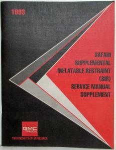 1992 GMC Safari Supplemental Inflatable Restraint Service Shop Manual Supplement