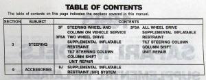 1992 GMC Safari Supplemental Inflatable Restraint Service Shop Manual Supplement