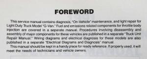 1993 GMC Van Vandura and Rally Van Service Shop Repair Manual