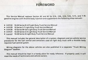 1991 GMC Lt Duty Truck Fuel and Emissions Service Manual Driveability - FI Gas