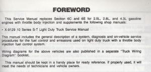 1991 GMC Light Truck S/T Models Service Shop Repair Manual - Sonoma S-15 Jimmy