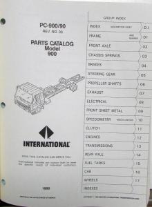 1990 International Truck 900 Models PC-900/90 Parts Catalog Manual