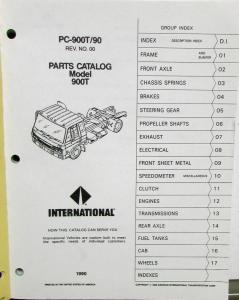 1990 International Truck 900T Models PC-900T/90 Parts Catalog Manual