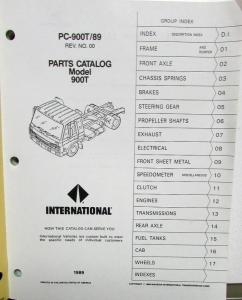 1989 International Truck 900T Models PC-900T/89 Parts Catalog Manual
