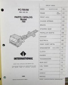 1988 International Truck 700 Models PC-700/88 Parts Catalog Manual