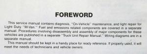 1988 GMC Safari Models Light Duty Truck Service Shop Repair Manual