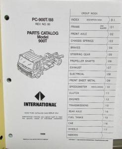 1988 International Truck 900T Models PC-900T/88 Parts Catalog Manual