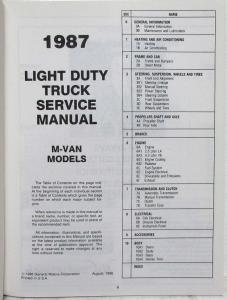 1987 GMC Safari Models Light Duty Truck Service Shop Repair Manual