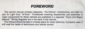 1986 GMC Light Duty S-Truck Models Service Shop Manual - Sonoma S-15 Jimmy