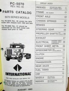 1992 1993 1994  International Truck 5000 Series PC-5070 Parts Catalog