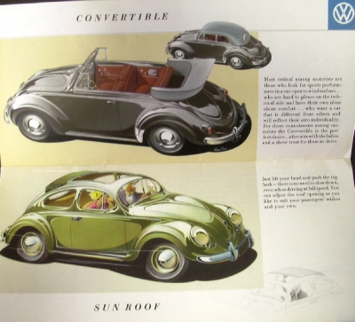 1958 Volkswagen VW Color Sales Brochure Sedan Standard De Luxe