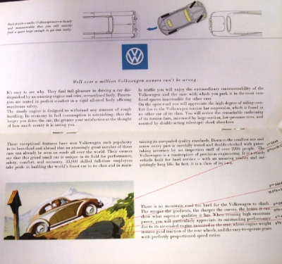 1958 Volkswagen VW Color Sales Brochure Sedan Standard De Luxe