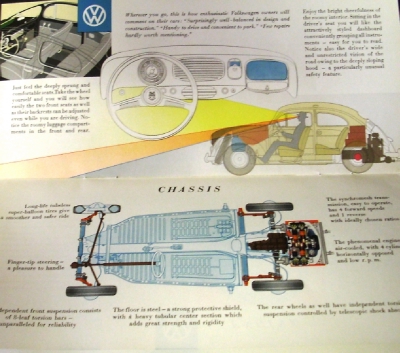 1958 Volkswagen VW Color Sales Brochure Sedan Standard De Luxe