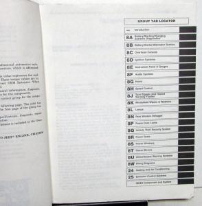 1992 Jeep Service Shop Repair Manual Wrangler Cherokee Comanche Set Original