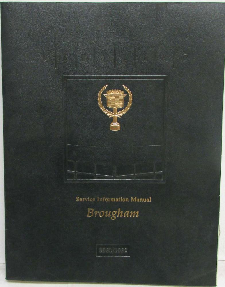 1991-1992 Cadillac Brougham Service Shop Repair Manual