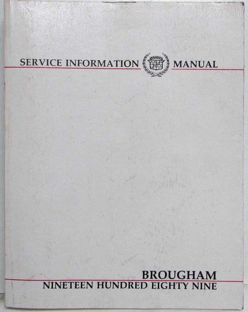 1989 Cadillac Brougham Service Shop Repair Manual