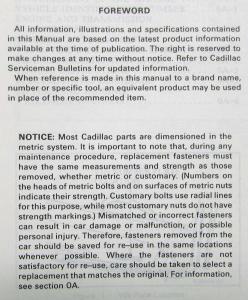 1990 Cadillac Brougham Service Shop Repair Manual