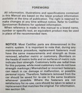 1990 Cadillac Eldorado Seville Service Shop Repair Manual