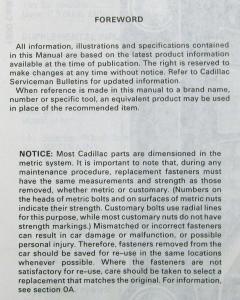 1990 Cadillac DeVille and Fleetwood Service Shop Repair Manual