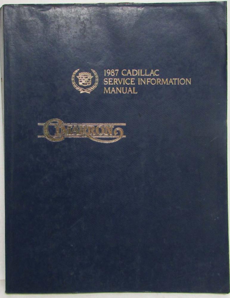 1987 Cadillac Cimarron Service Shop Repair Manual