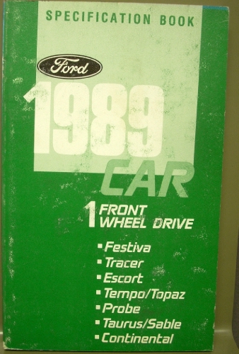 1989 Ford Mercury Service Spec Taurus Sable Tempo Topaz Escort
