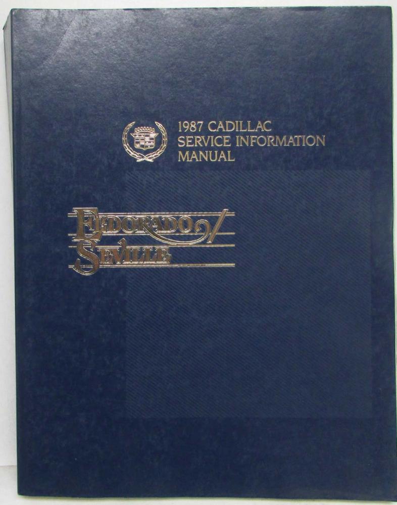 1987 Cadillac Eldorado Seville Service Shop Repair Manual