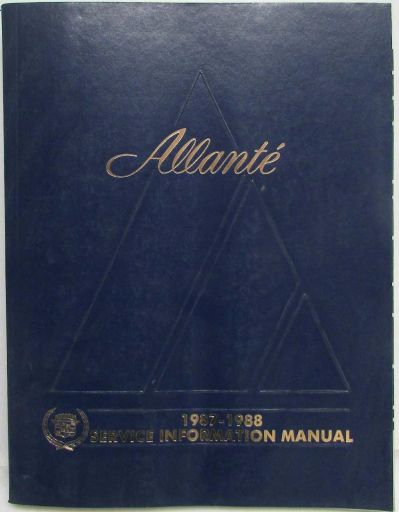 1987-1988 Cadillac Allante Dealer Service Shop Repair Manual