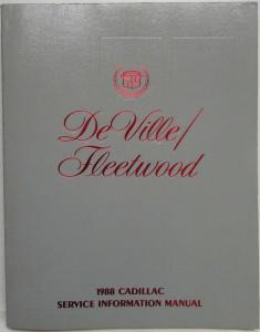 1988 Cadillac DeVille/Fleetwood Service Shop Repair Manual