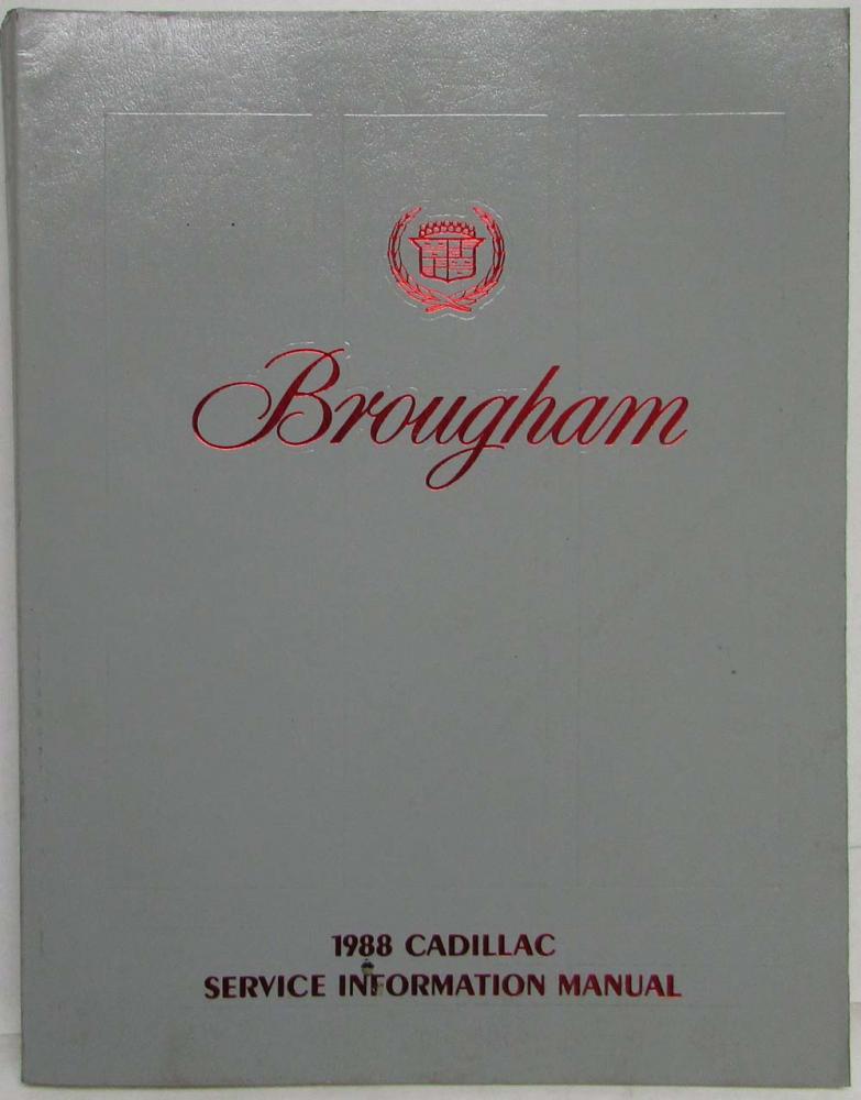 1988 Cadillac Brougham Service Shop Repair Manual