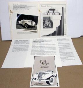 1981-1982 Classic Cars of London Auburn Boat-tail Speedster Media Press Kit