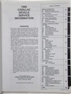 1986 Cadillac Service Shop Repair Manual Final Edition - DeVille/Fleetwood FWD