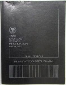 1986 Cadillac Service Shop Repair Manual Final Edition - Fleetwood Brougham