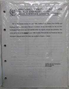 1985 Cadillac FWD DeVille Fleetwood Service Manual - 2nd Service Manual Revision