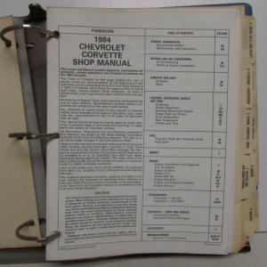 1984 Chevrolet Corvette Dealer Service Shop Repair Manual W/Binder Original