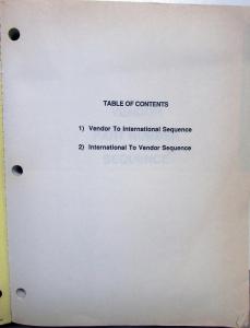 1989-1995 International Truck Dealer Vendor Cross Reference Manual